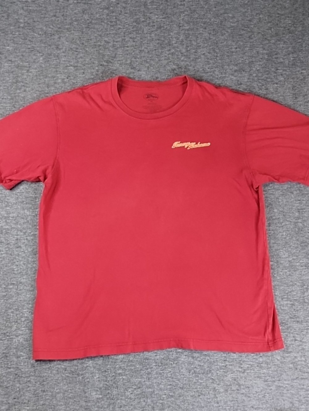 Tommy Bahama Bean Red Short-Sleeve Crewneck Tee with Chest Script